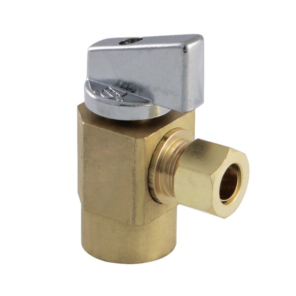 KF43104CTL 1/2" FIP X 3/8" OD Comp Angle Stop Valve, Raw Brass
